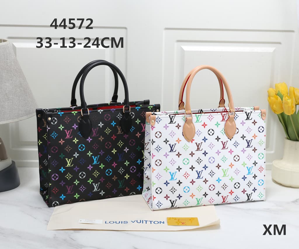 Louis Vuitton 44572 Black Multicolor Monogram Tote Bag